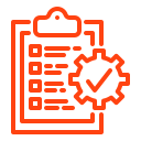 Car repair checklist with a gear icon, symbolizing professional collision repair services at Lake Area Collision in Northern Michigan.
